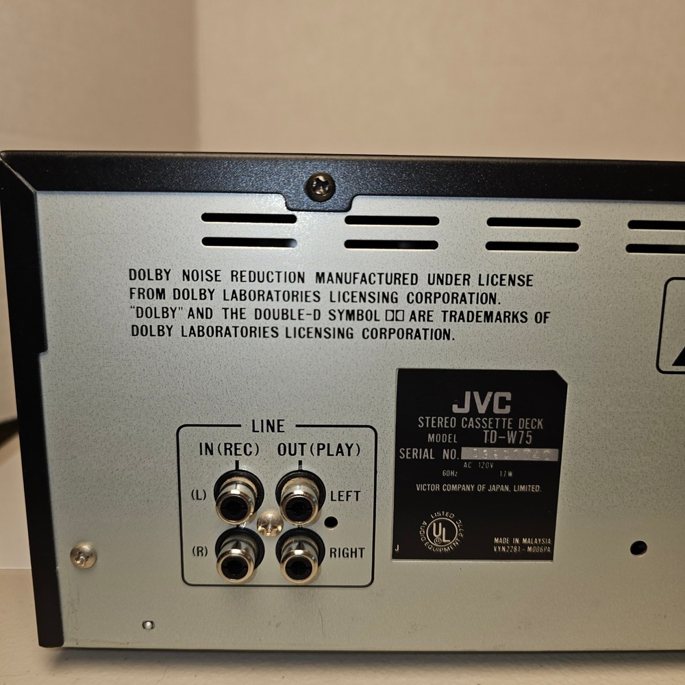 JVC TD-W75 Stereo Double Cassette Deck Dolby B-C NR Full Logic Control Black - Picture 4 of 10